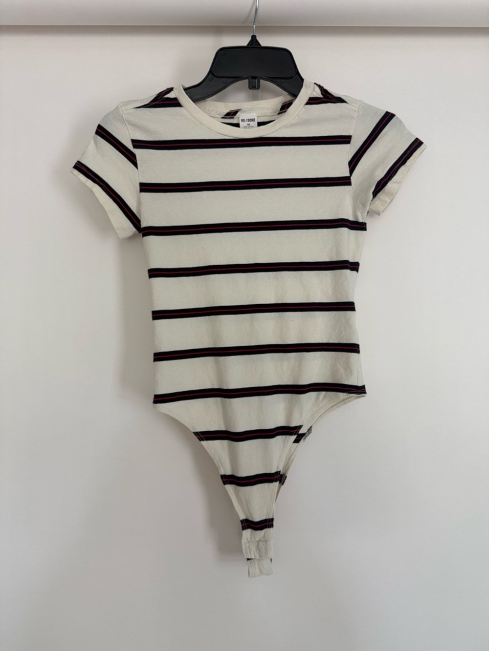 RE/Done Revolve Short Sleeve Striped Bodysuit